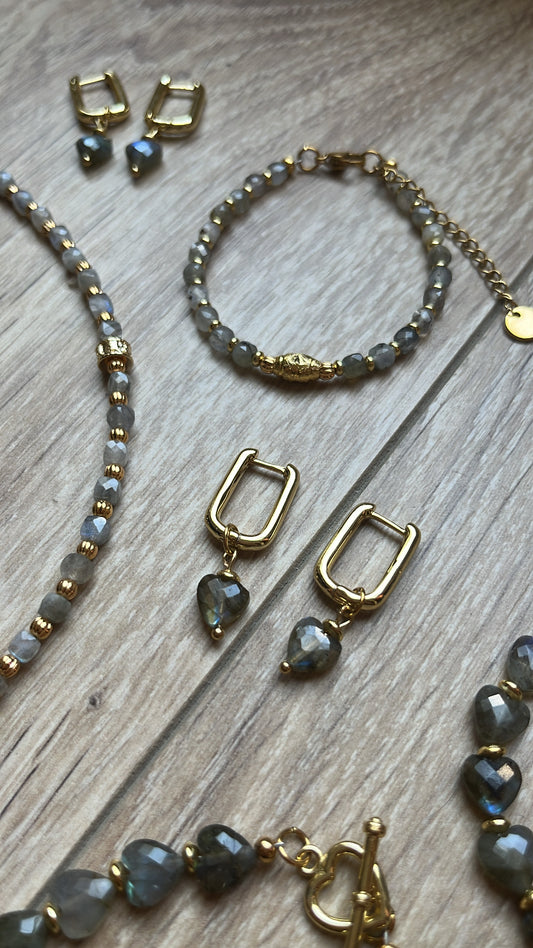 Boucles d’oreilles l’Amoureux en labradorite 🩶✨