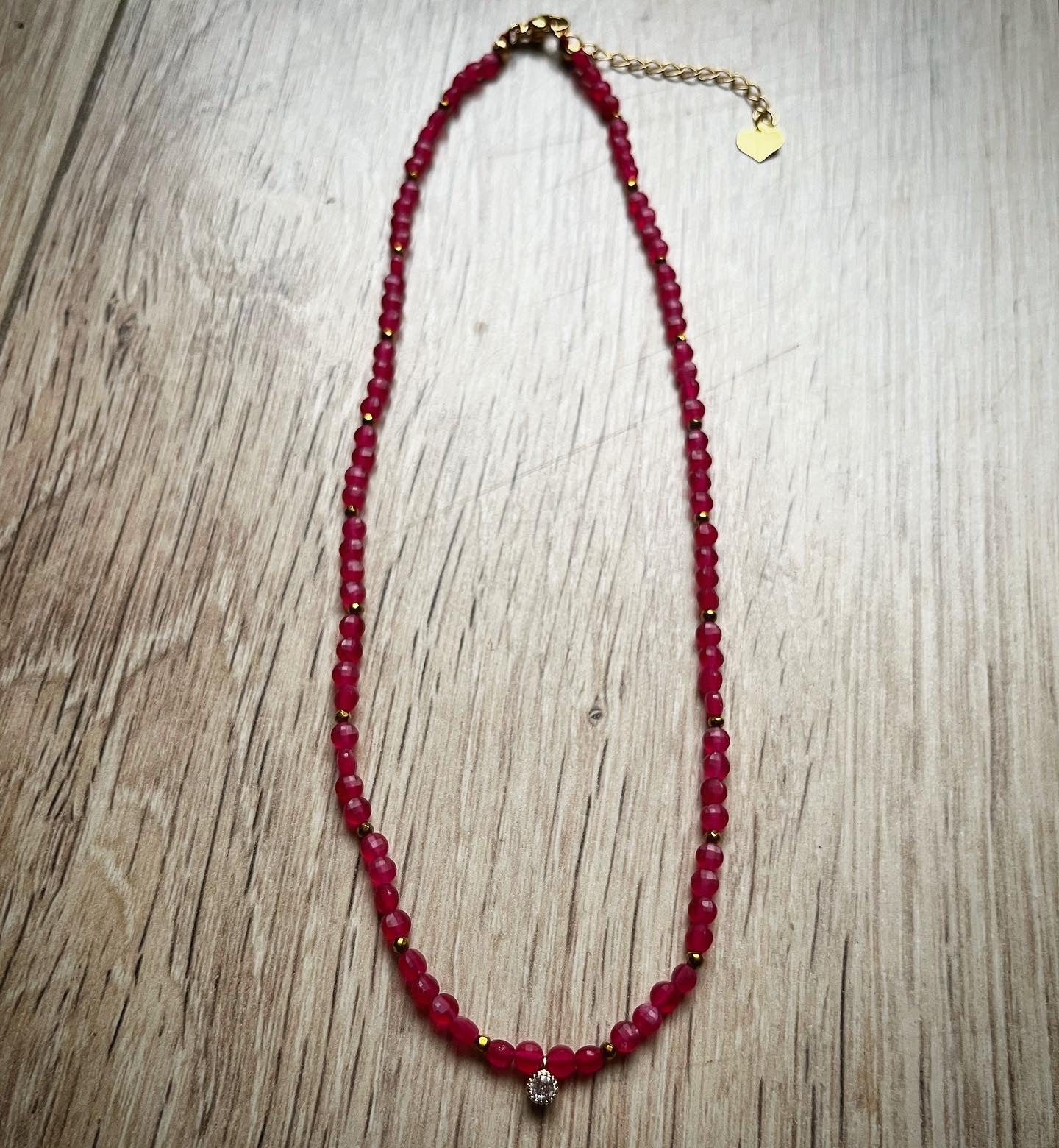 Collier licorne de princesse en rubis 🦄❤️