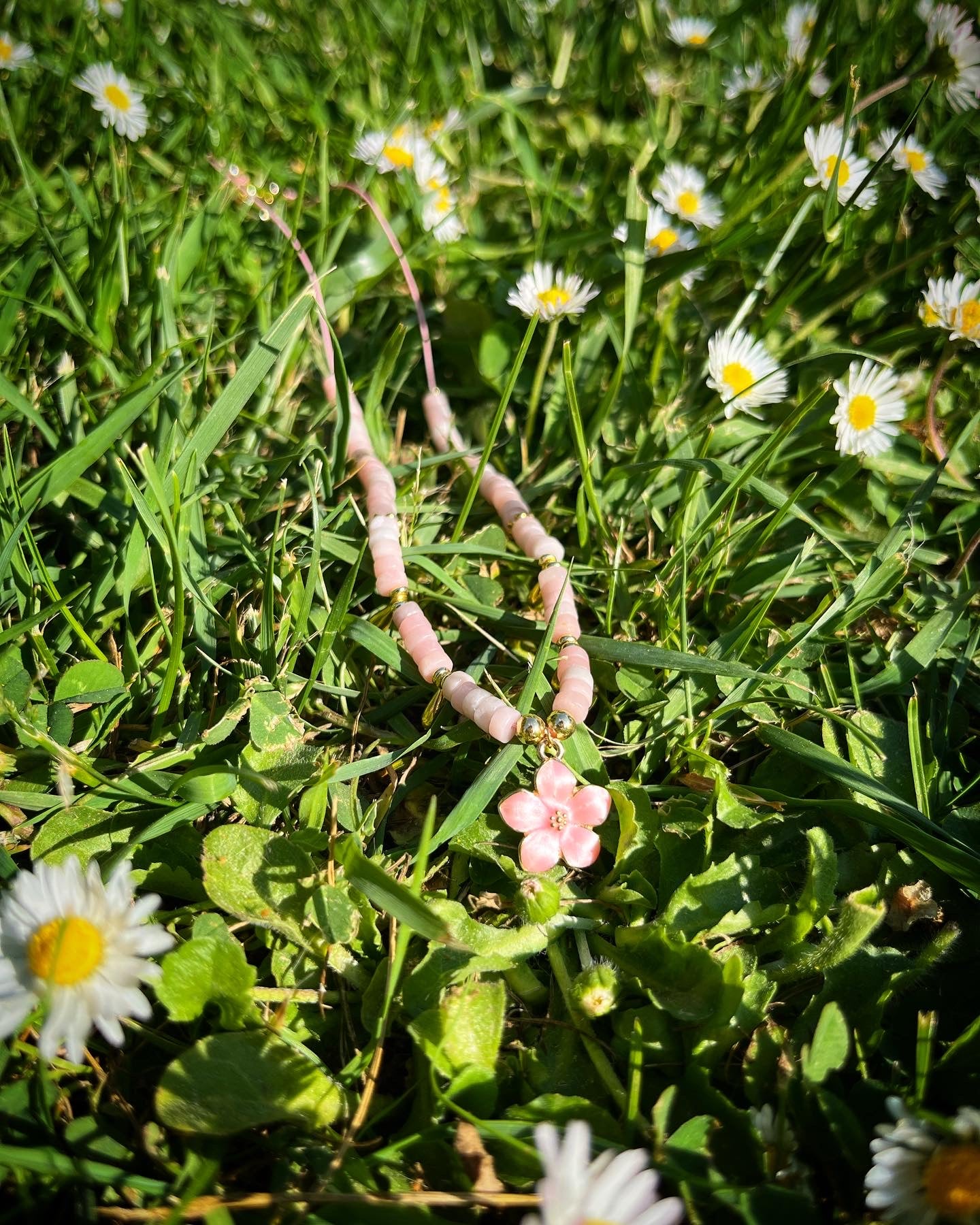 collier printemps opale rose 🌼💗