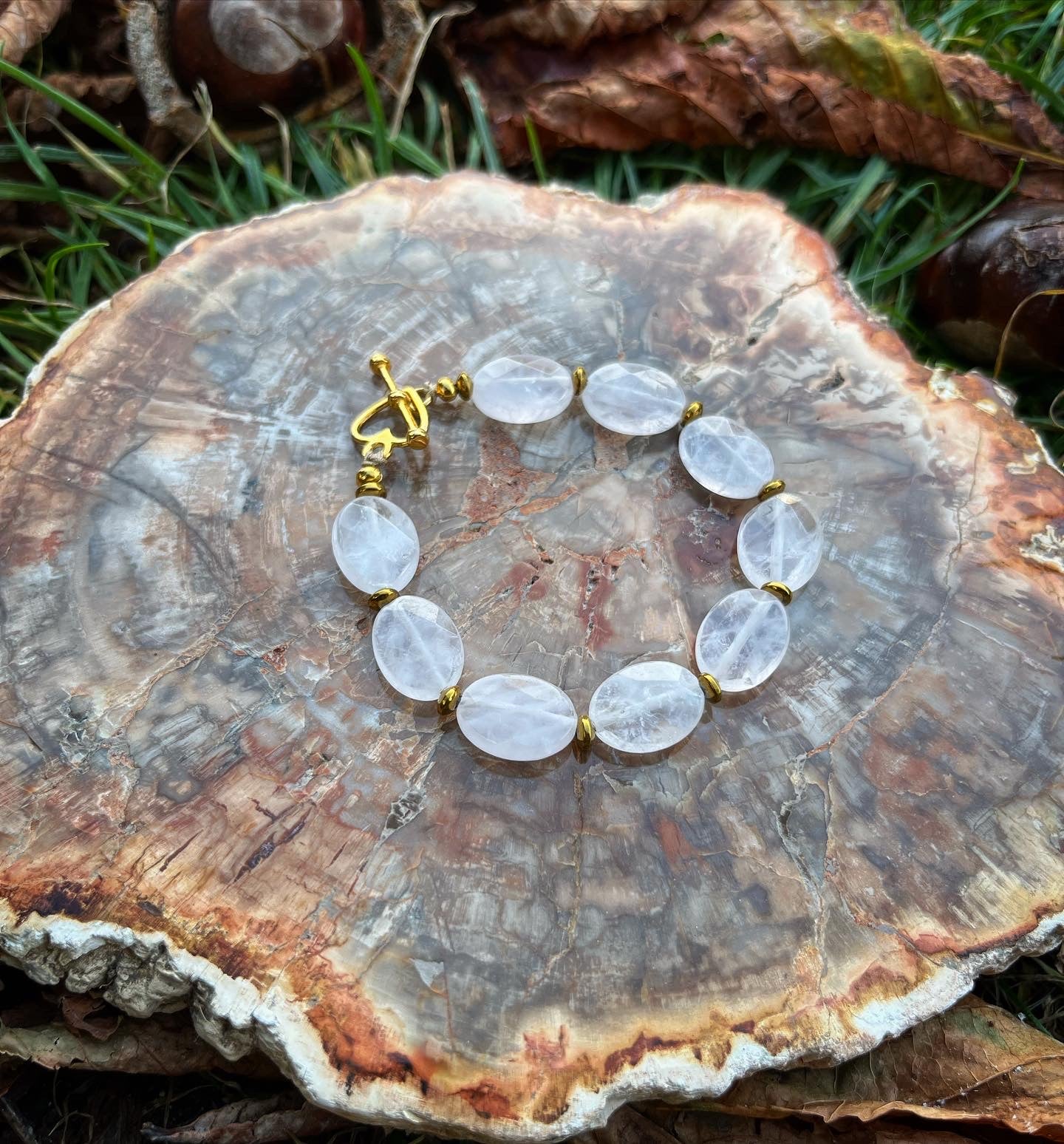 bracelet tout est fĂ©erique en quartz rose đâš