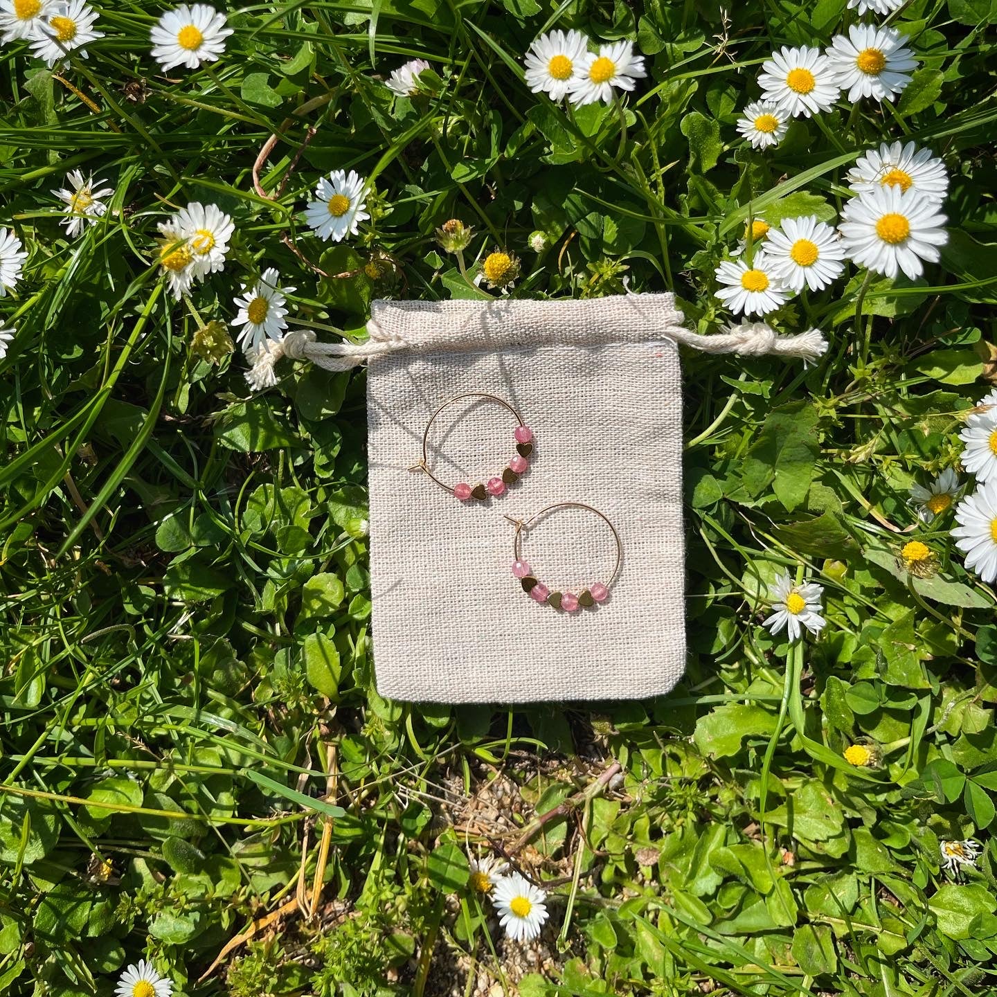 boucles d’oreilles Belles des îles mini en quartz fraise🌺🍓