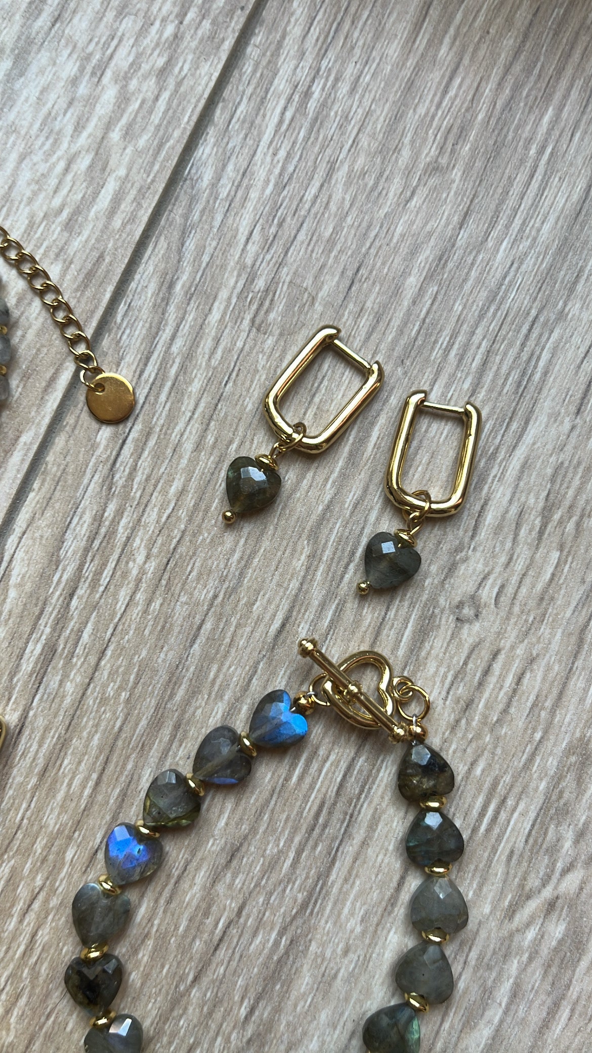 Boucles d’oreilles l’Amoureux en labradorite 🩶✨