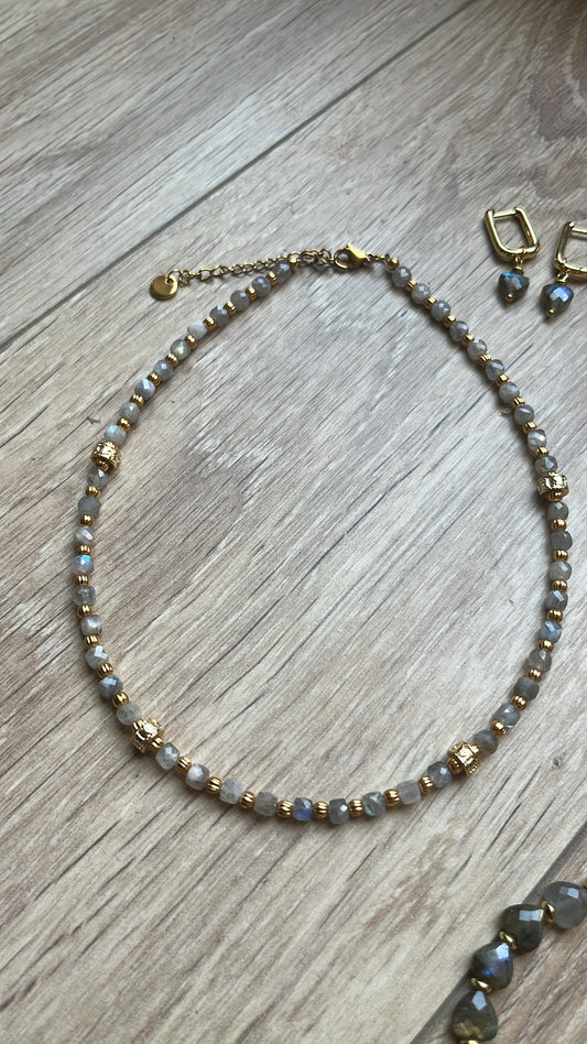 Collier précieuse en labradorite 🩶✨