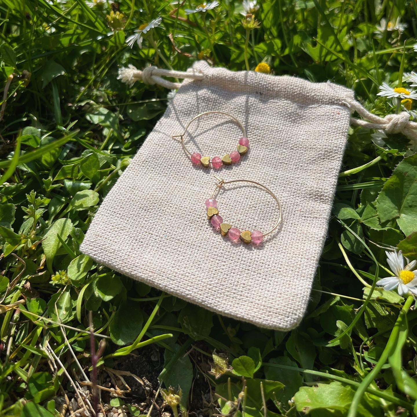 boucles d’oreilles Belles des îles mini en quartz fraise🌺🍓