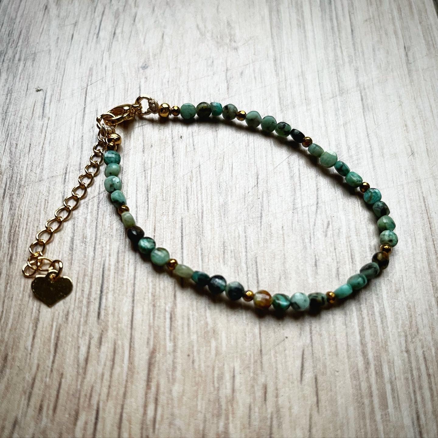 Bracelet licorne de princesse en turquoise africaine 🦄💚