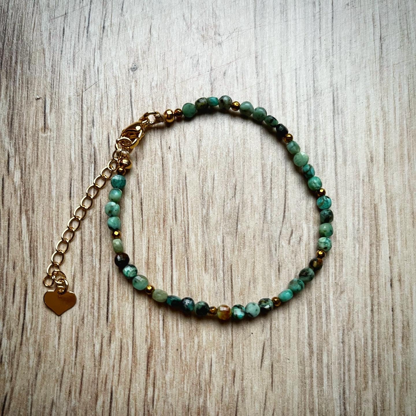 Bracelet licorne de princesse en turquoise africaine 🦄💚