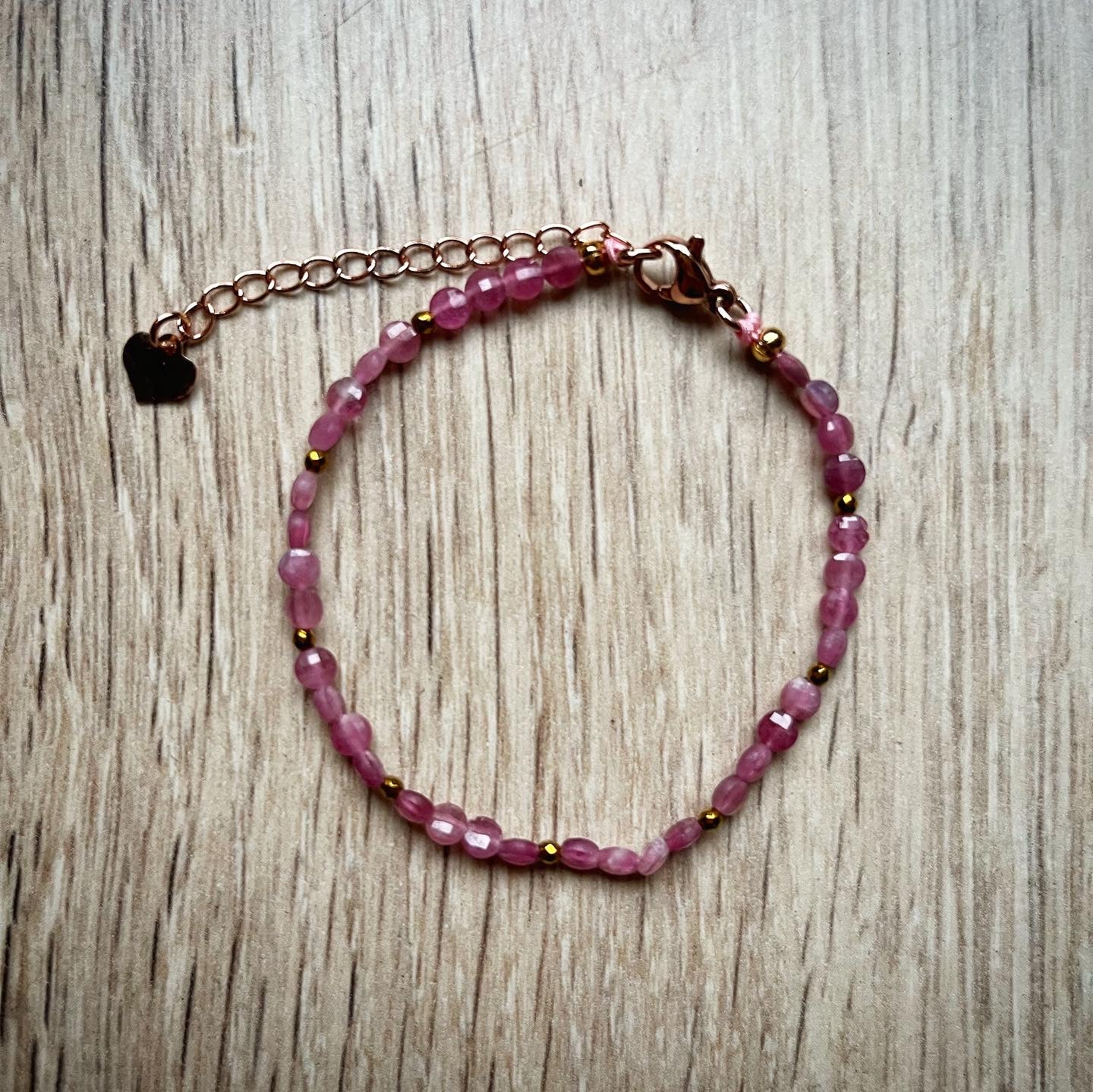 Bracelet licorne de princesse en tourmaline rose 🦄🩷