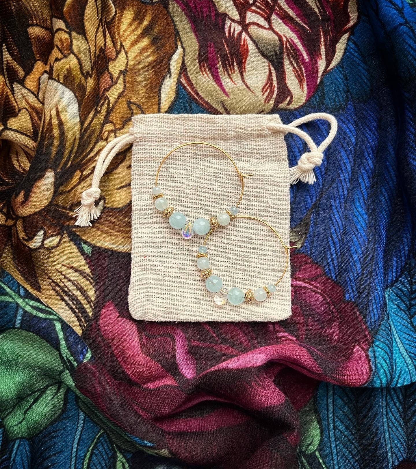 boucles d’oreilles Belles des îles en aigue marine 🌺💙