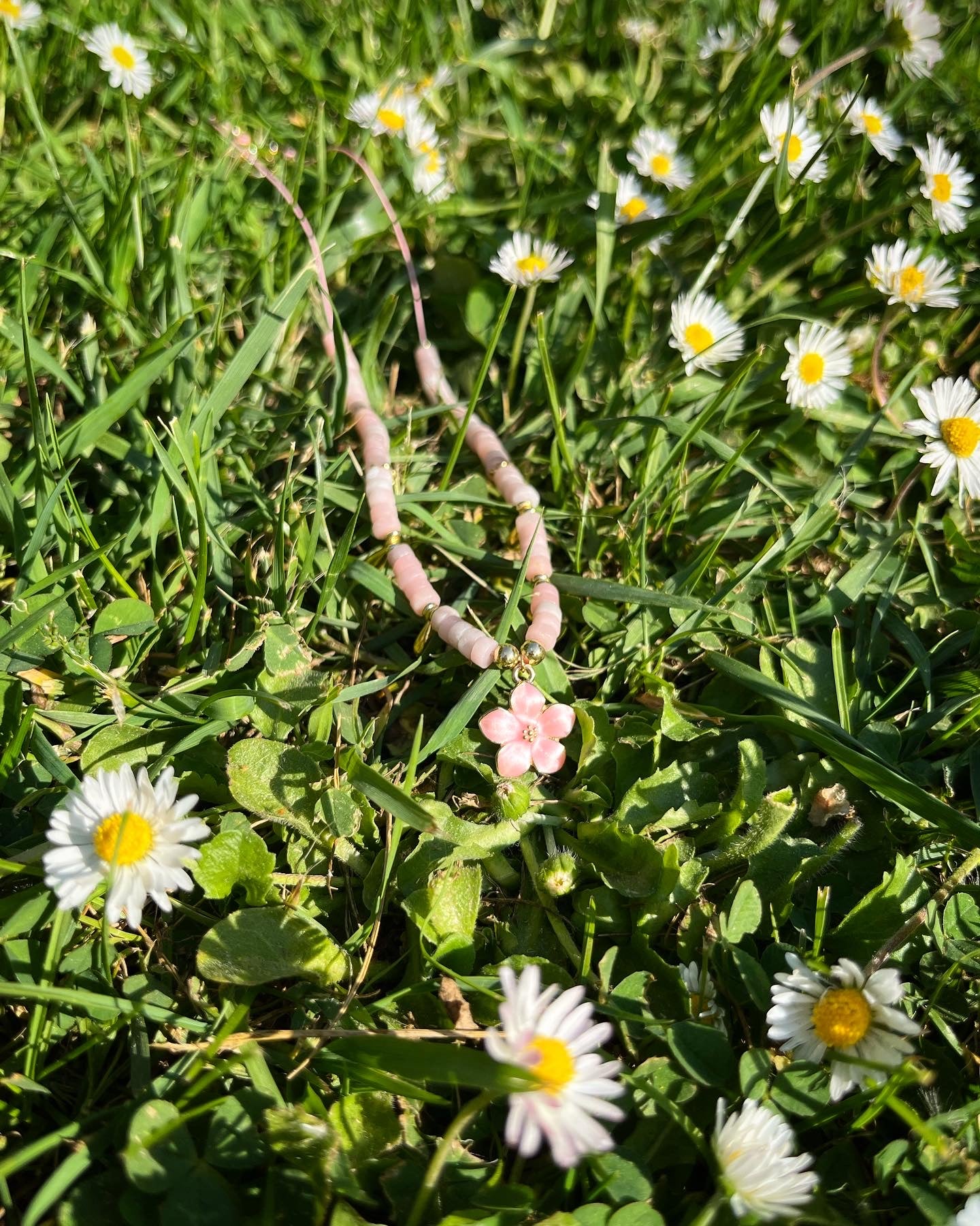 collier printemps opale rose  🌼💗