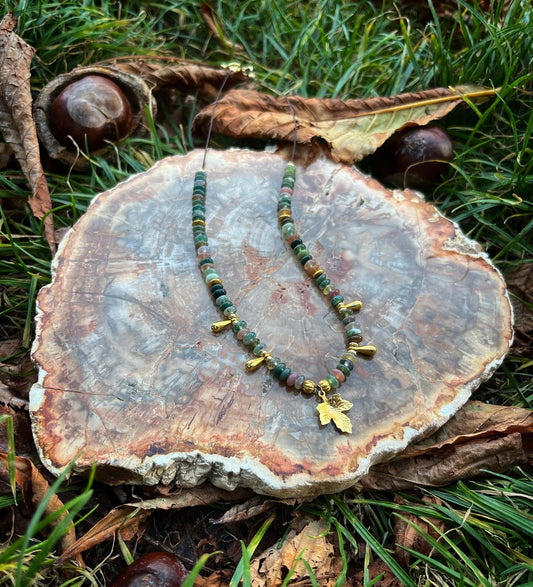 collier Automne en agate indienne 🍁💚