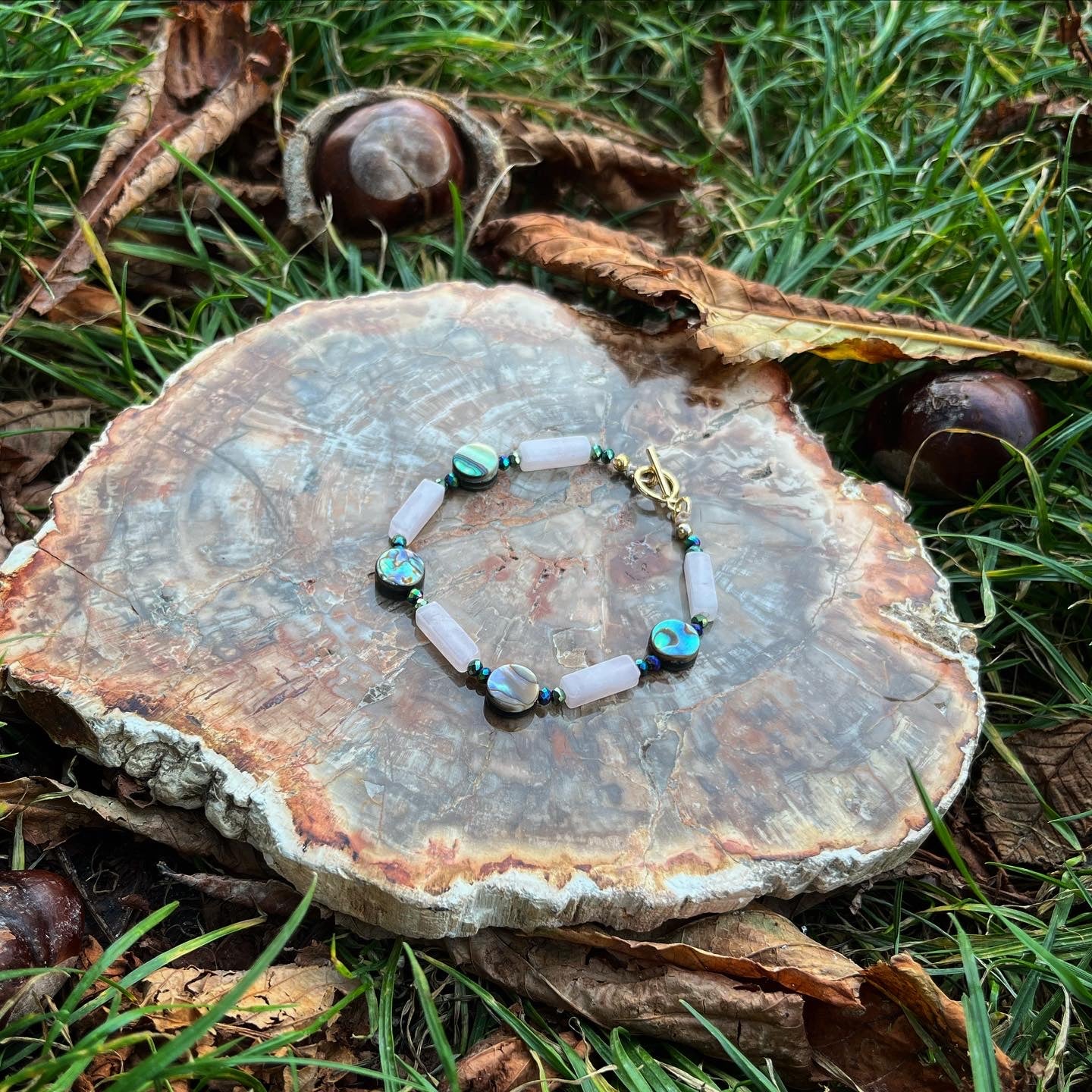 bracelet Sirène en quartz rose 🧜‍♀️💗