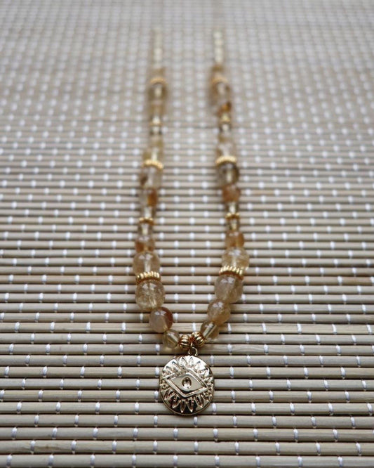 collier talisman 🧿 : mati citrine