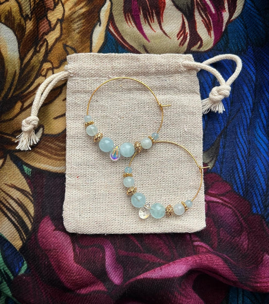 boucles d’oreilles Belles des îles en aigue marine 🌺💙