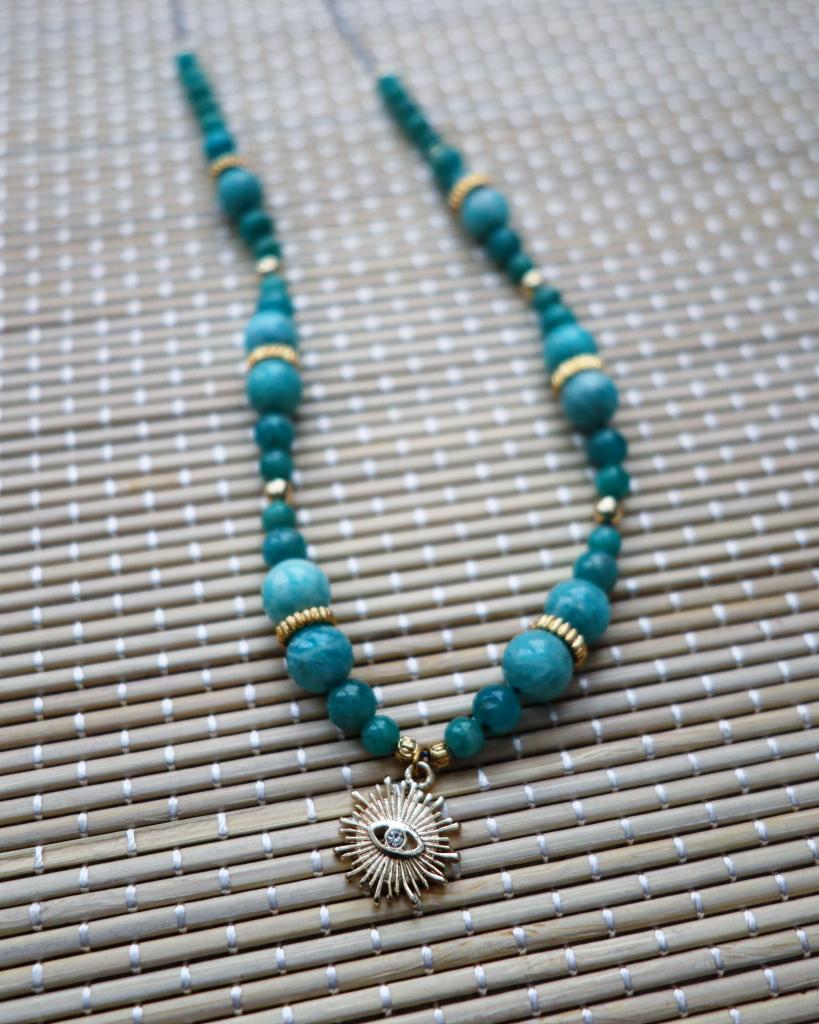 collier talisman 🧿 : mati amazonite