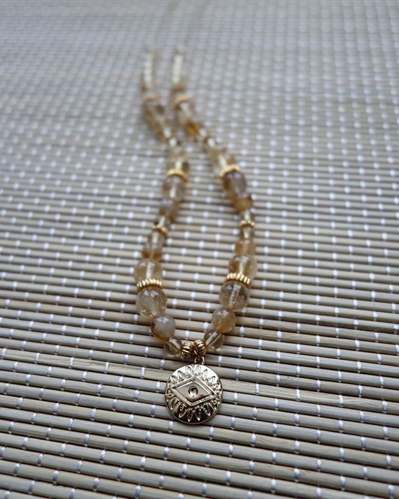 collier talisman 🧿 : mati citrine