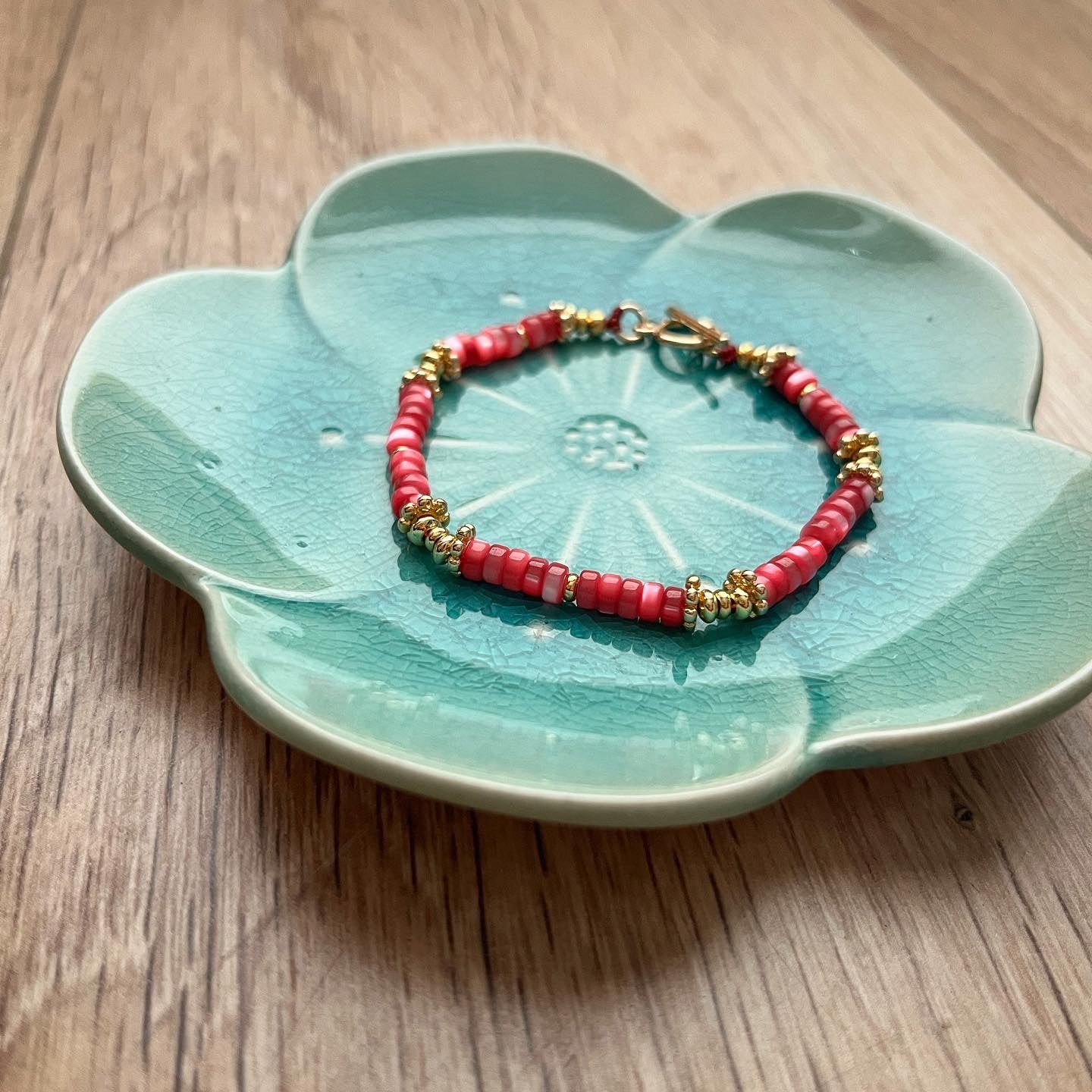 Bracelet Daisy en nacre fushia 🌼💗