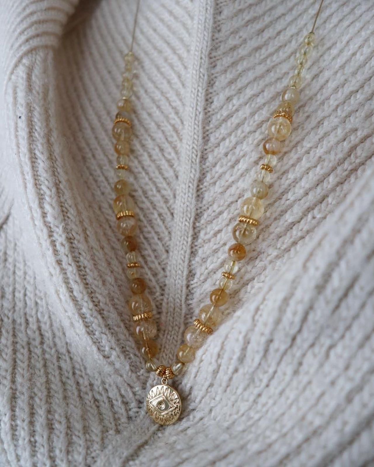 collier talisman 🧿 : mati citrine