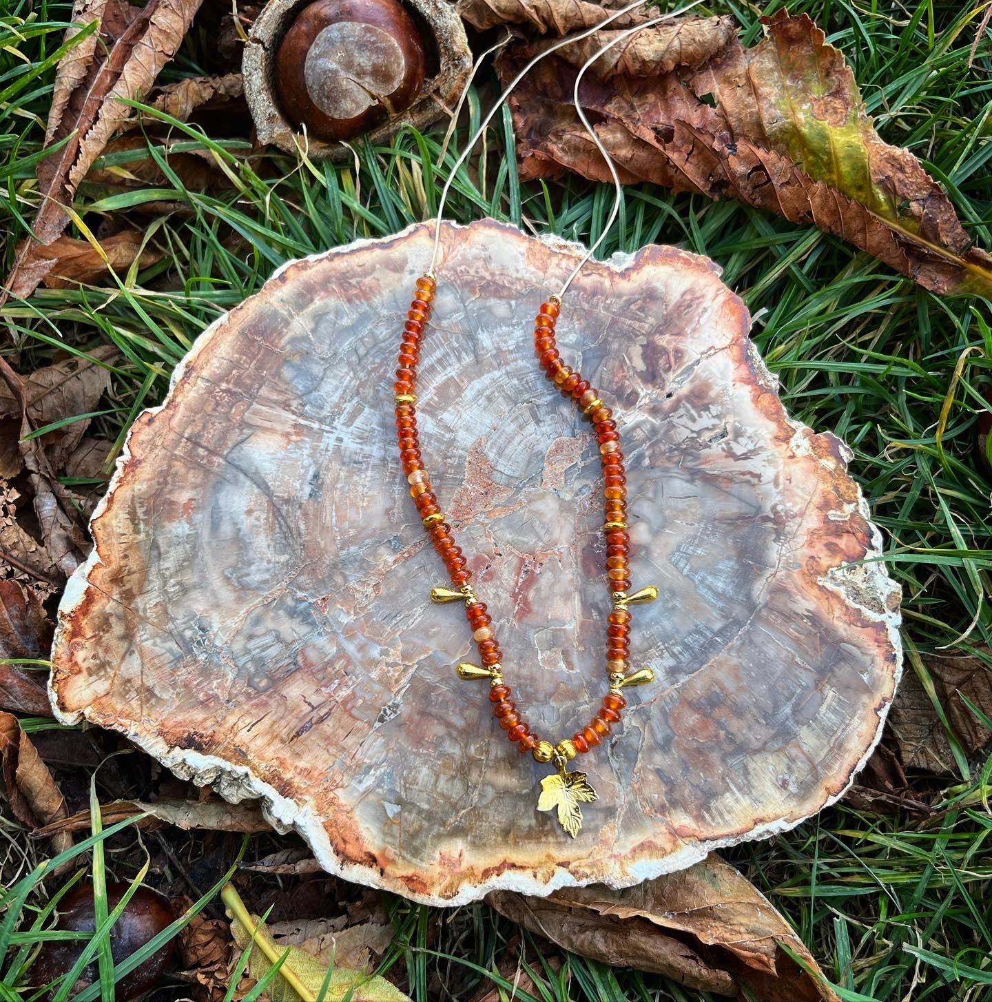 collier Automne en cornaline 🍁🧡