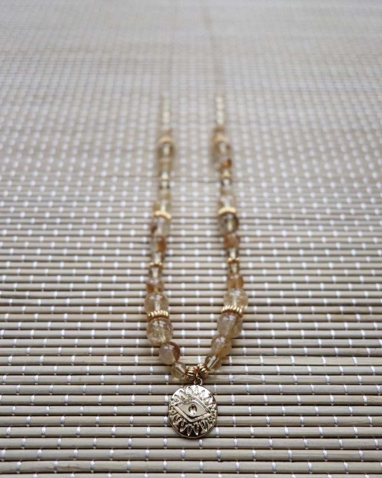 collier talisman 🧿 : mati citrine