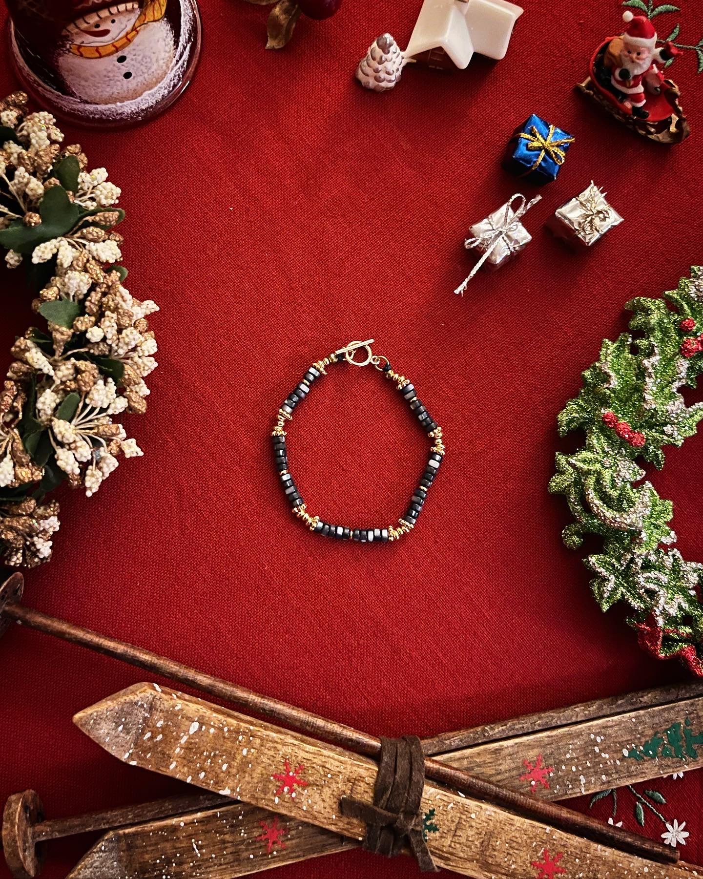 Bracelet Daisy en nacre bleu nuit 🌼💙