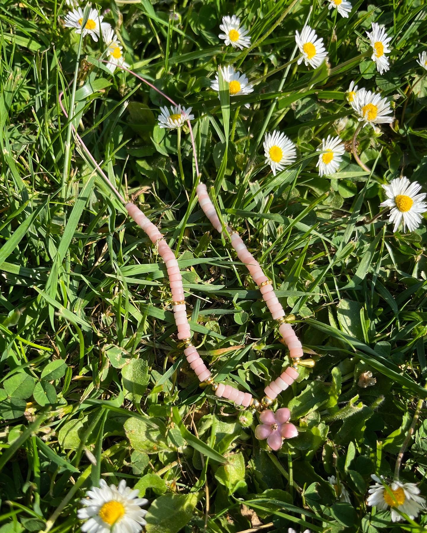 collier printemps opale rose  🌼💗