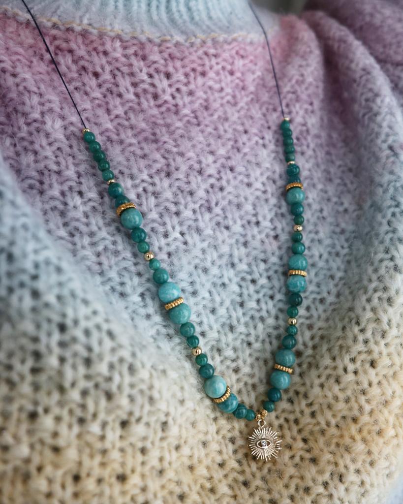 collier talisman 🧿 : mati amazonite