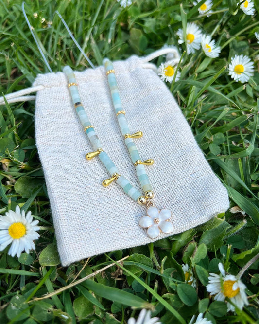 collier printemps en amazonite 🌼💙