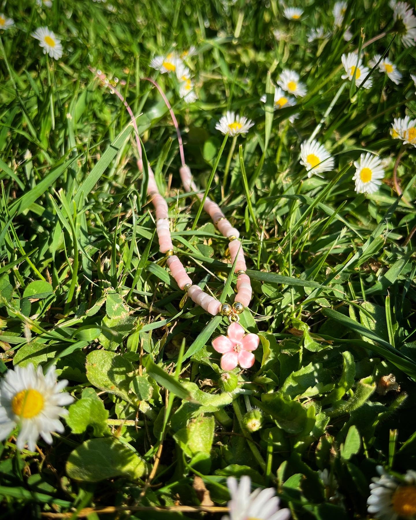 collier printemps opale rose  🌼💗