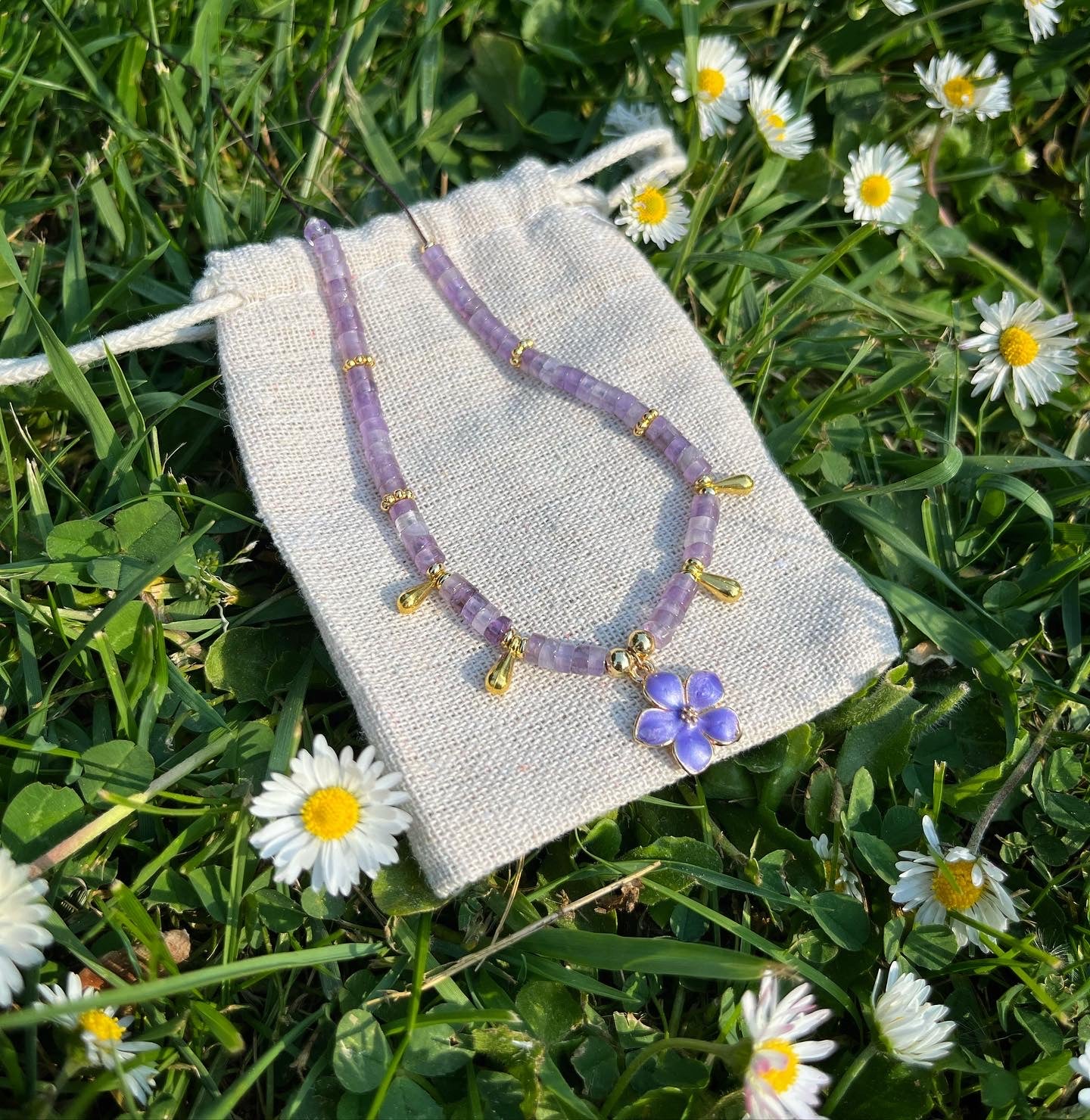 collier printemps en améthyste 🌼💜