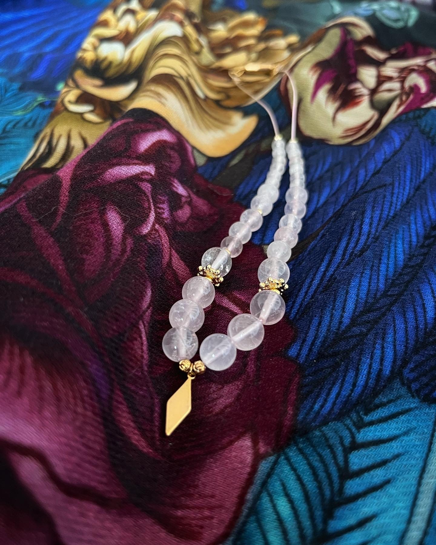 Collier Néfertiti en quartz rose 💗