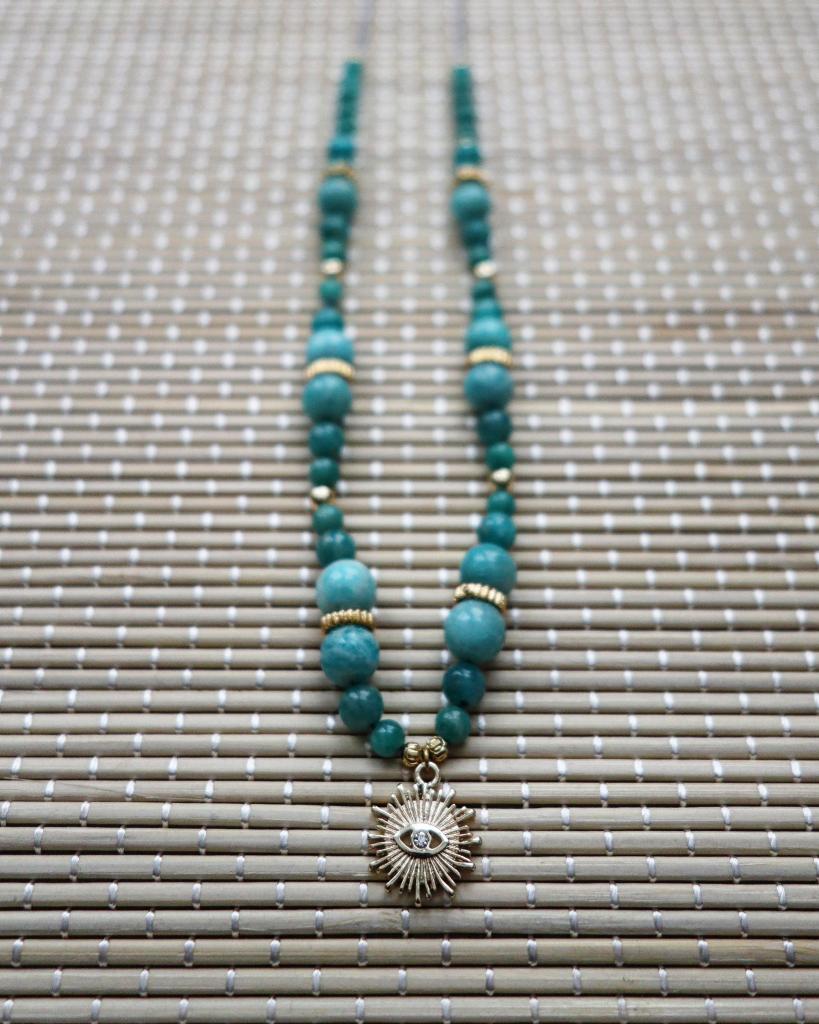 collier talisman 🧿 : mati amazonite