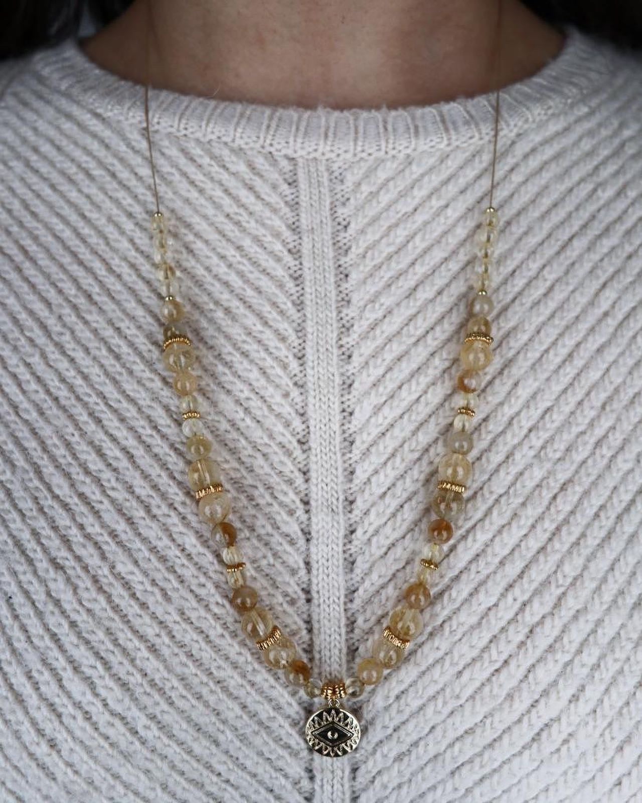 collier talisman 🧿 : mati citrine