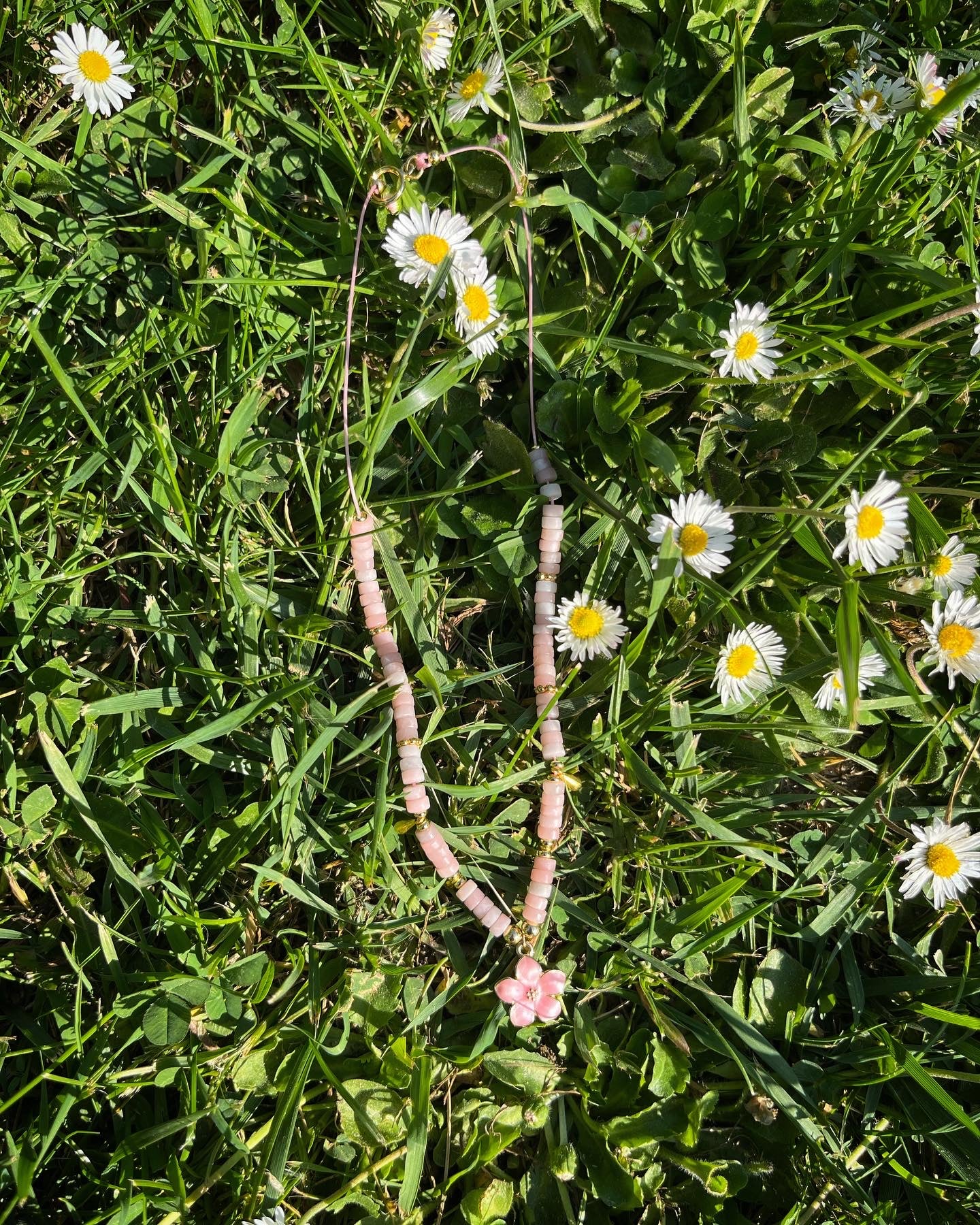 collier printemps opale rose  🌼💗